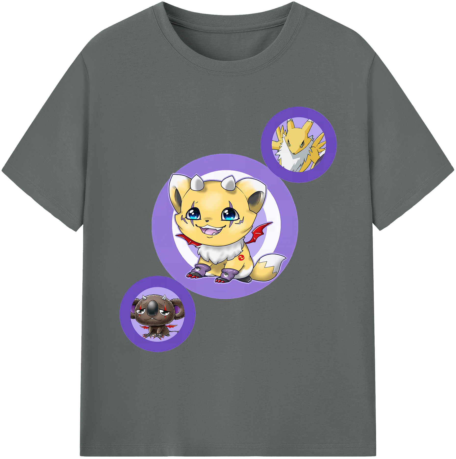 （画像用） Digimon デジタルモンスター/デジモン 綿100％ メンズ半袖Tシャツ｜肌触りやわらか＆通気性